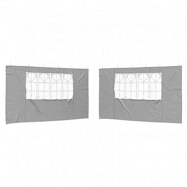 vidaXL Boční stěna párty stanu 2 ks 400 x 195 cm Světle šedá PE a ocel