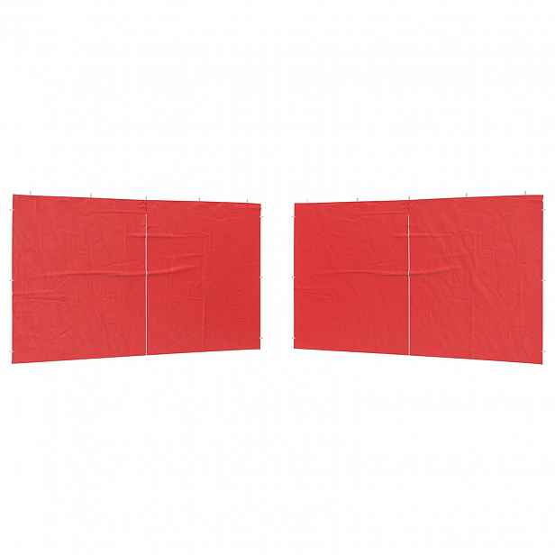 vidaXL Boční stěna párty stanu 2 ks 400 x 195 cm Červená PE a ocel