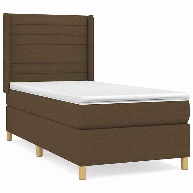 vidaXL Box spring postel s matrací tmavě hnědá 80x200 cm textil