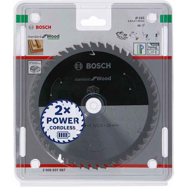 Bosch Pila Standard Wood Accu 165x20x48z B2608837687