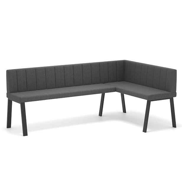 Idohome ROHOVÁ LAVICE MONO Y pravá tkanina prošívaná, 128/168 cm, tmavě šedá