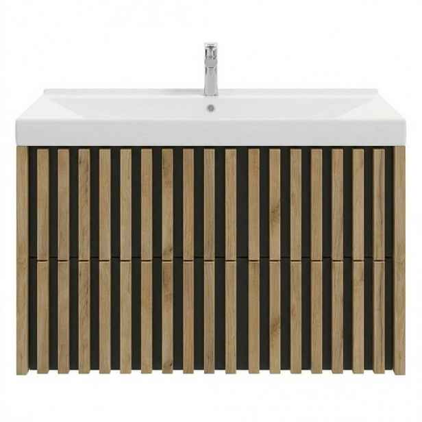 Koupelnová skříňka s umyvadlem SAT Delano 100x56x45 cm dub mat DELANO100ZDCUM