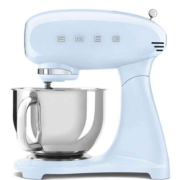 Smeg SMEG 50's Retro Style kuchyňský robot s nerezovou mísou 4,8l, SMF05, 1000W, pastelově modrá SMF05PBEU