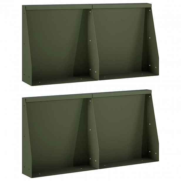 vidaXL Opěrná zeď 4 ks 40 x 12 x 30 cm Ocel Olivově zelená