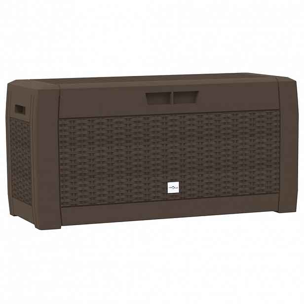 vidaXL Zahradní úložný box hnědý 119 x 48 x 60 cm polypropylen