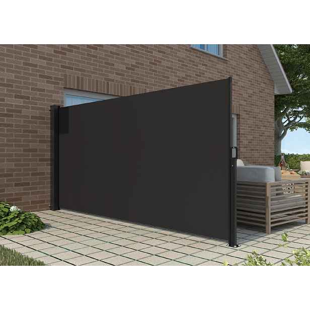 Zatahovací markýza/boční zástěna BestBerg BBSU-S300BK / 180 × 300 cm / černá