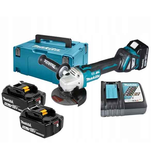 Aku úhlová bruska 125 mm 18V 3x5,0Ah Makita DGA513RT3J Makpac
