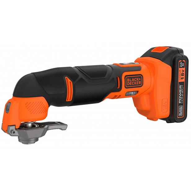 BLACK+DECKER - 18V AKU oscilační multibruska s příslušenstvím, 1x aku 2,0 Ah Li-Ion, nabíječka BDCOS18D1K-QW