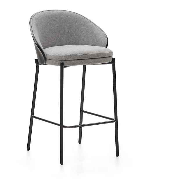 Černo-šedá barová židle (výška sedáku 65 cm) Eamy – Kave Home