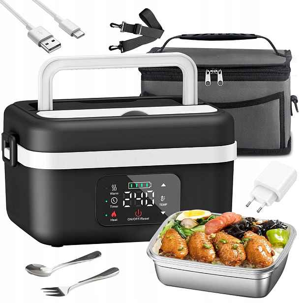 Elektrický ohřívač LunchBox Inteligentní obědový box lžíce Vidlička 1L