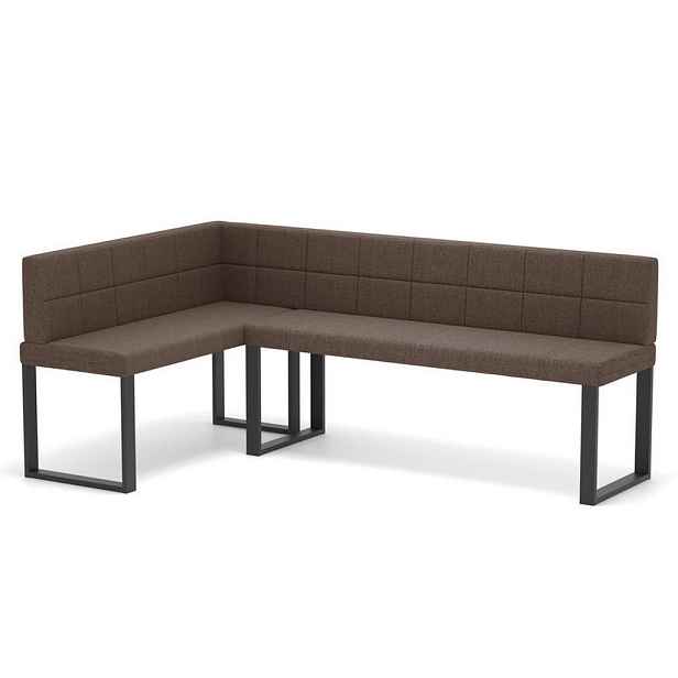Idohome ROHOVÁ LAVICE SANA U levá tkanina prošívaná, 142/196 cm, hnědá