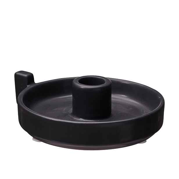 Kameninový svícen průměr 12 cm Wikholm Form RACHEL - černý