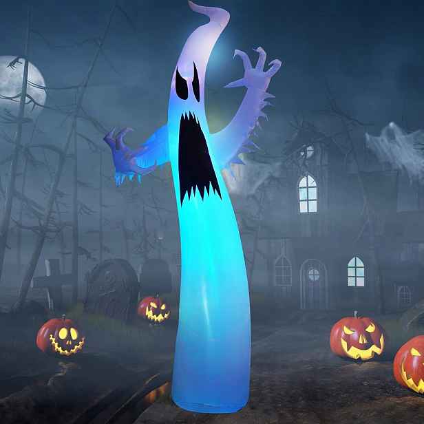 Nafukovací Duch 3,6 M S Ledem – Obrovská Halloweenská Dekorace Do Zahrady