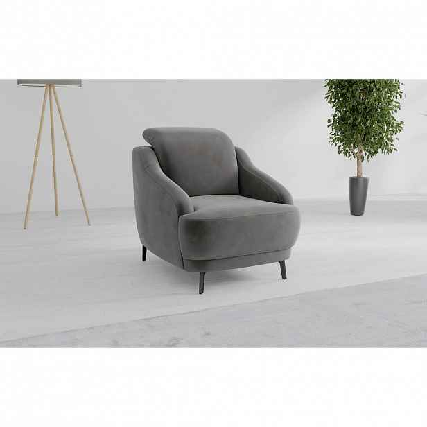 Sit & More KŘESLO, textil, šedá