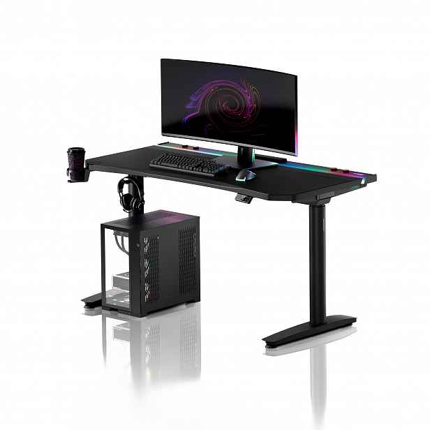 Elektrický herní stůl RGB s držáky, černý, 140 cm: Diablo X-Forge 1400