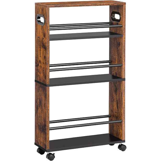 Pojízdný kuchyňský regál Vasagle Tonari 45 cm černý/hnědý