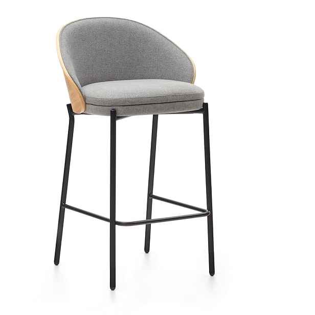 Šedá/v přírodní barvě barová židle (výška sedáku 65 cm) Eamy – Kave Home