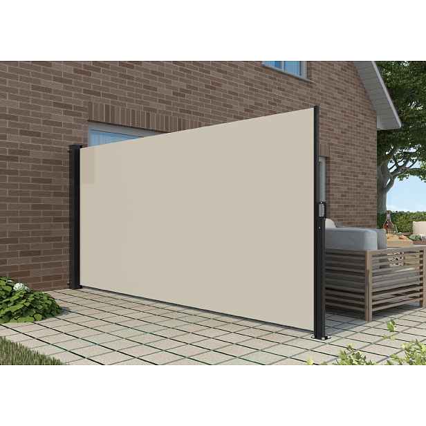 Zatahovací markýza/boční zástěna BestBerg BBSU-S300C / 180 × 300 cm / černá/krémová