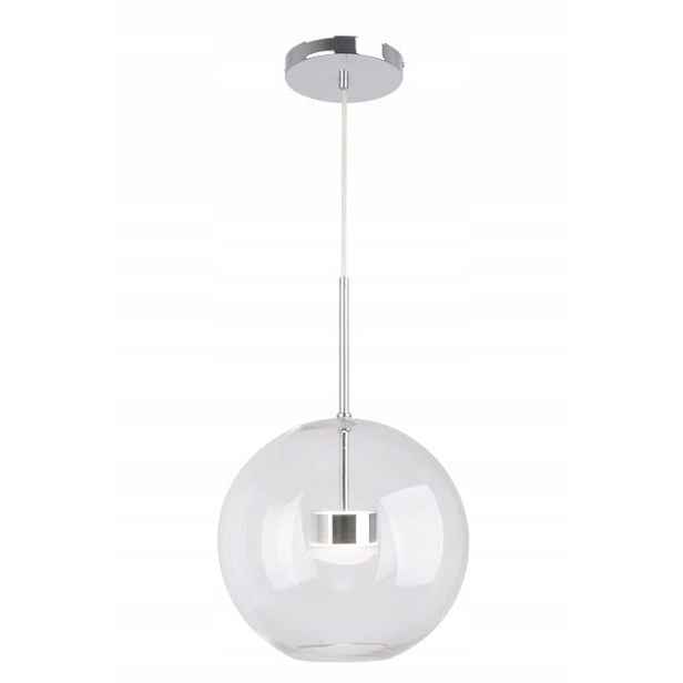 Závěsná Led lampa chromová dekorativní skleněná koule do jídelny obývacího pokoje Reality