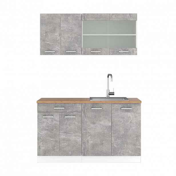 Vicco JEDNOTKOVÁ KUCHYNĚ R-Line Beton 140 cm , PD Dub