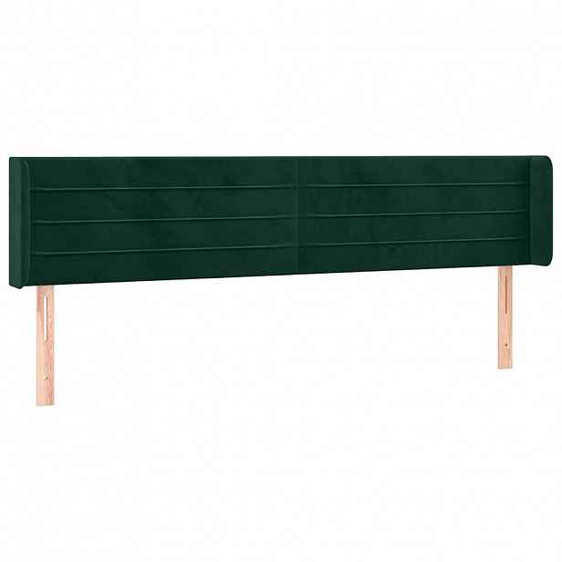 vidaXL Čelo postele typu ušák tmavě zelená 183x16x78/88 cm samet