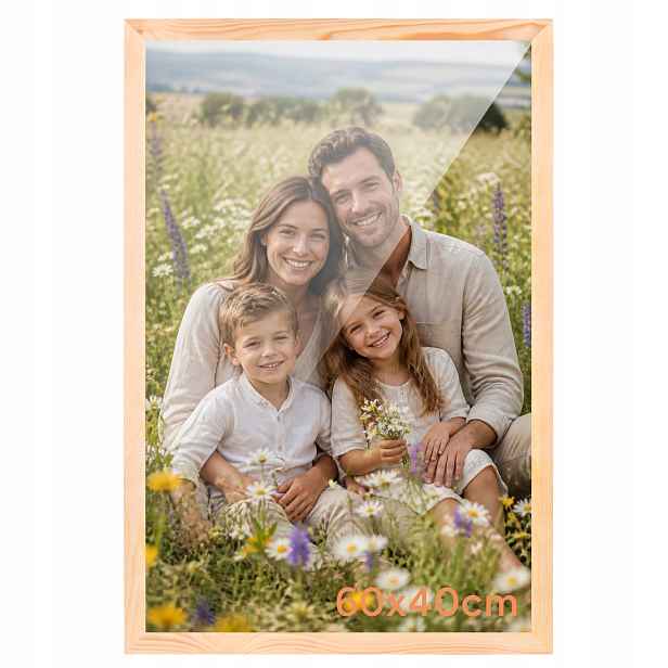 Rámeček na fotografie 60x40 cm Foto Dřevěný Plakát Puzzle Mapa Velká 40x60 cm