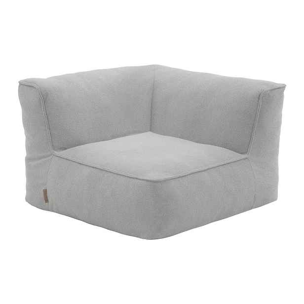 Světle šedý modul zahradní pohovky z textilie bouclé (variabilní roh) Grow – Blomus