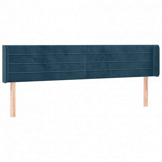 vidaXL Čelo postele typu ušák tmavě modrá 183x16x78/88 cm samet