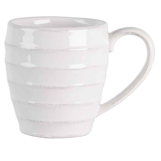 Bílý vroubkovaný hrneček Romantic Intense - 13*9*10 cm Clayre & Eef