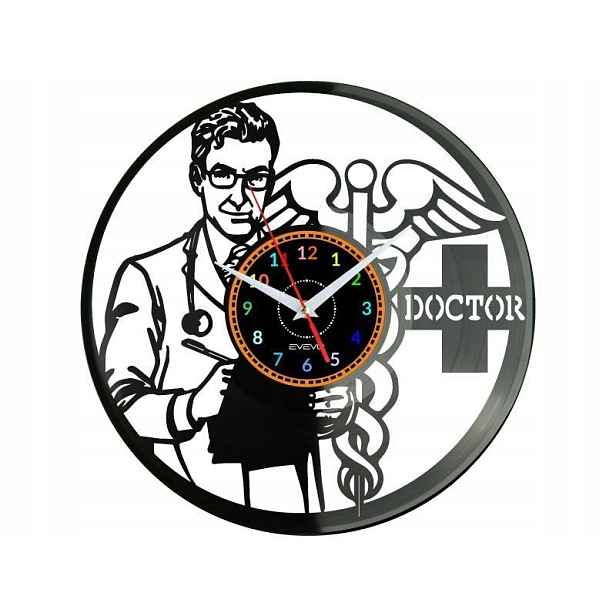 Doktor Dárek Originální dekorace do domu Hodiny z vinylové desky