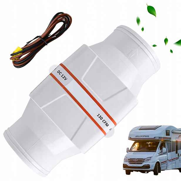 Kanálový Ventilátor 8 CM 12V DC 220 M³/h Abs Bílý Vysoká Účinnost