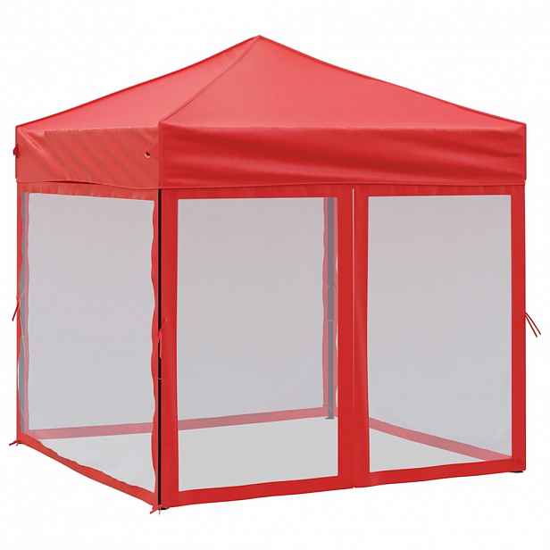 vidaXL Skládací party stan s bočními stěnami červený 2 x 2 m