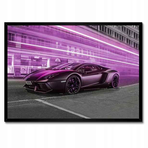 Plakáty v rámu 70x50 Fialové sportovní auto