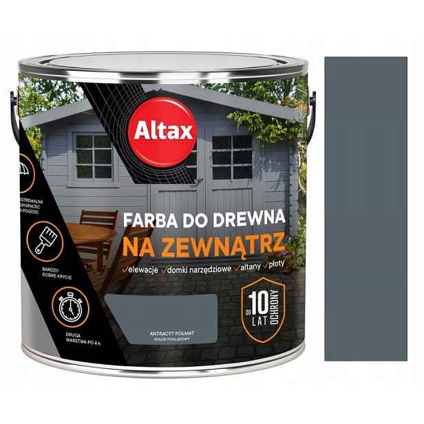 Altax Barva Barva Na Dřevo 2,5 L Antracit Polomatná