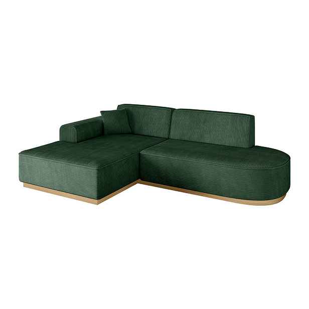 ALTDECOR ROHOVÁ SEDAČKA s otomanem, levá IREA-L1-v2 232x165x80 Zelená Manšestr
