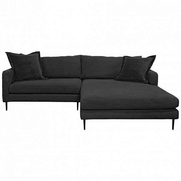 P & B ROHOVÁ SEDAČKA, textil, černá
