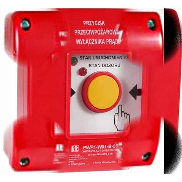 Ruční tlačítko protipožárního vypínače proudu PWP1-W01-A-11-2LED7.