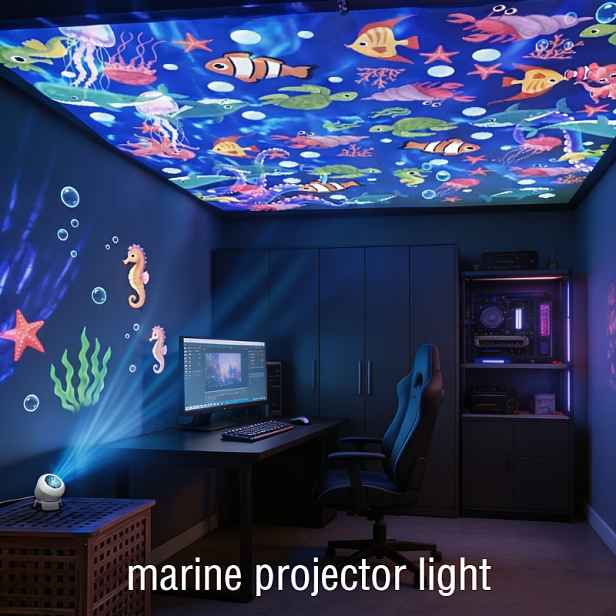 TEMU LED projekční lampa s hvězdné oblohy a oceánu a dynamické projekční noční světlo, otočné stupňů, USB napájené ambientní světlo, vhodné do
