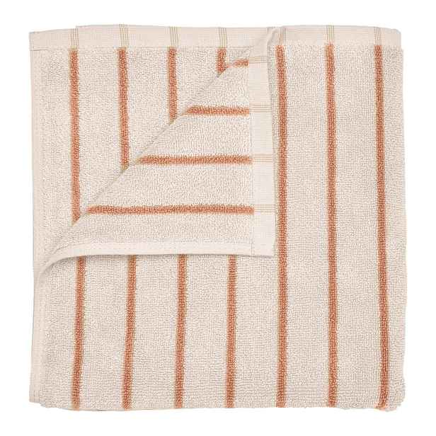 Oranžový/béžový froté ručník z Bio bavlny 30x50 cm Arto – Blomus