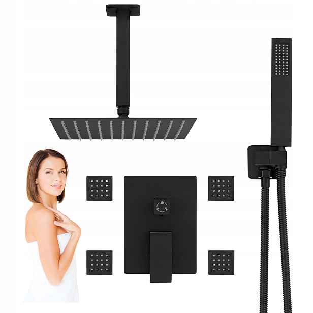 Sprchový Set Pod Omítku Cubo Smartbox 1210B Černý