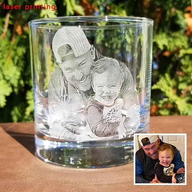 TEMU Personalizované whisky sklenice s gravírováním fotky - Perfektní dárek na svátky pro milovníky psů a koček, vhodné na svátky, svatby, výročí a