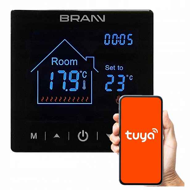 Termostat Tuya Regulátor pokojového regulátoru Brann Bc 400-E Wifi Černý