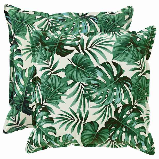vidaXL Povlak na polštář 2 ks HOUTEN Vzor listů 80 x 80 cm Polyester