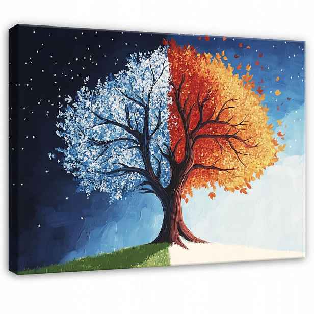 Wallarena OBRAZ na plátně Abstraktní strom Barevný moderní 60x40