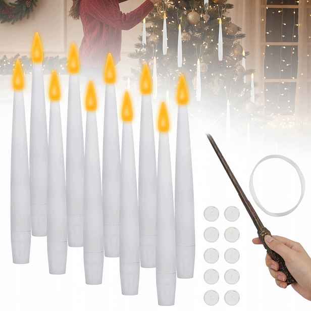10 Ks Plovoucí Led Elektronická Svíčka S Kouzelnou Halloweenskou Hůlkou