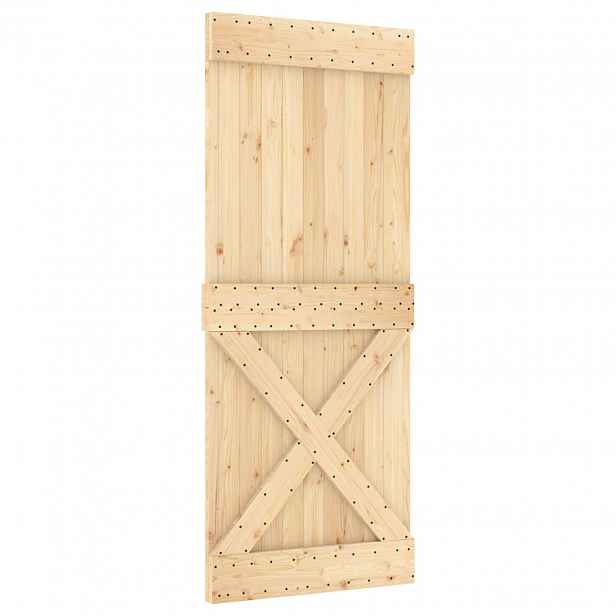 vidaXL Posuvné dveře NARVIK Přirozená a černá 85 x 210 cm (152,5 cm)
