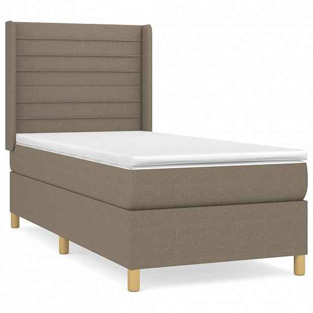 vidaXL Box spring postel s matrací taupe 90x190 cm textil