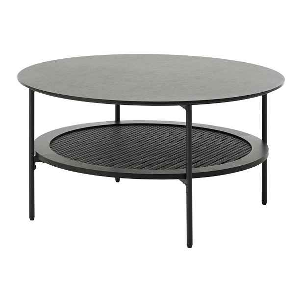 Černý kulatý konferenční stolek ø 80 cm Pensacola – Unique Furniture