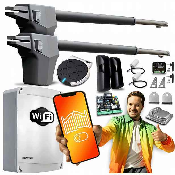 Set Pohon pro Dvoukřídlovou bránu 7 m Wifi Tuya Automat pohon 1 dálkové ovládání