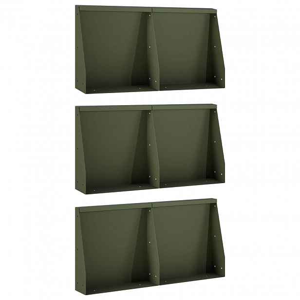 vidaXL Opěrná zeď 6 ks 40 x 12 x 50 cm Ocel Olivově zelená